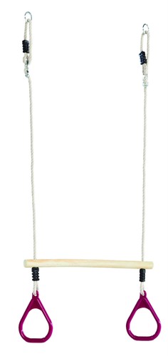 Wooden trapeze bar with purple - trapeze,